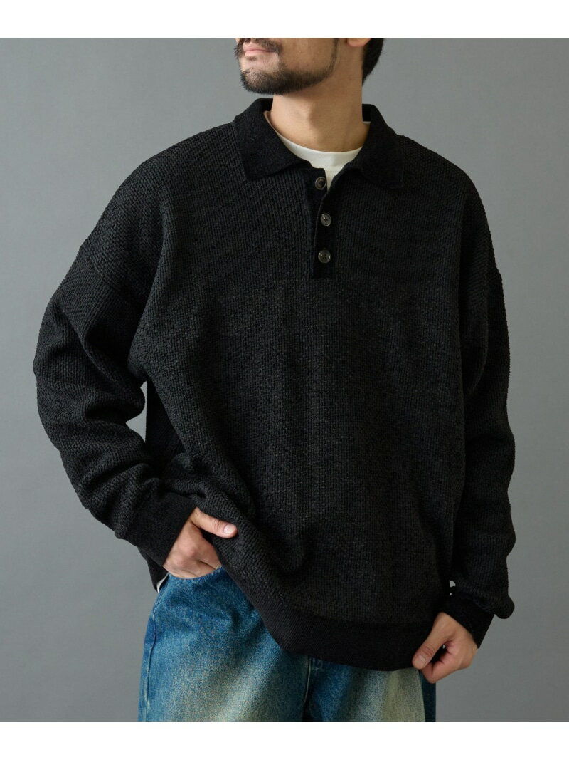 モールニットポロ COLONY 2139 コロニー トゥーワンスリーナイン トップス ニット ブラック グレー【先行予約】*【送料無料】[Rakuten Fashion]のサムネイル