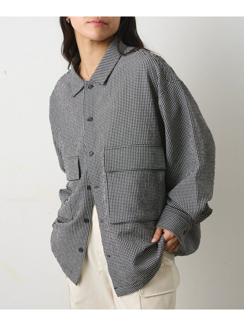【セットアップ対応】シアサッカーギンガムCPOシャツジャケット COLONY 2139 コロニー トゥーワンスリーナイン ジャケット・アウター ブルゾン・ジャンパー ベージュ ブラック【先行予約】*【送料無料】[Rakuten Fashion]