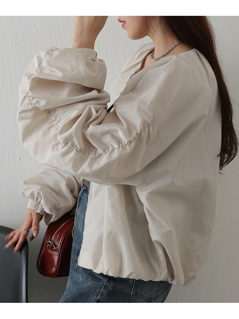 【リバイバル】袖ギャザーブルゾン COLONY 2139 コロニー トゥーワンスリーナイン ジャケット・アウター ブルゾン・ジャンパー ホワイト カーキグリーン ブラック【先行予約】*【送料無料】[Rakuten Fashion]