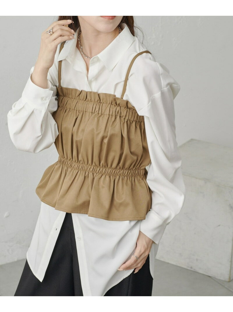 Sleeveless - 【セットアップ対応】ナチュラルストレッチキャミブラウス COLONY 2139 コロニー トゥーワンスリーナイン トップス シャツ・ブラウス ベージュ ブラック【送料無料】[Rakuten Fashion]