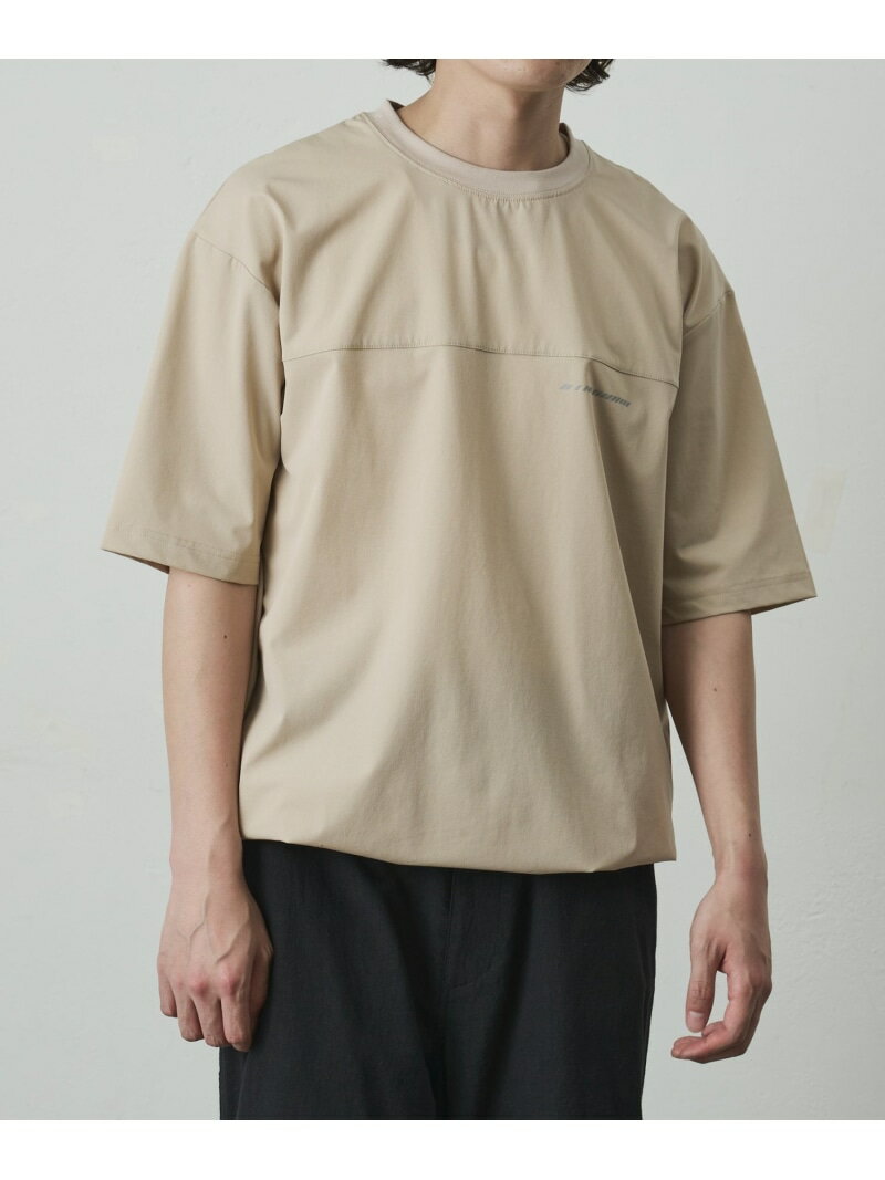 接触冷感リフレクタープリント切替Tシャツ COLONY 2139 コロニー トゥーワンスリーナイン トップス カットソー・Tシャツ カーキグリーン ブルー ブラック ベージュ グレー【先行予約】*[Rakuten Fashion]