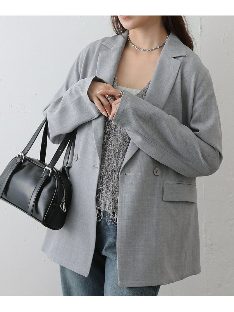 TRダブルテーラードジャケット COLONY 2139 コロニー トゥーワンスリーナイン ジャケット・アウター テーラードジャケット・ブレザー グレー ブラック【先行予約】*【送料無料】[Rakuten Fashion]