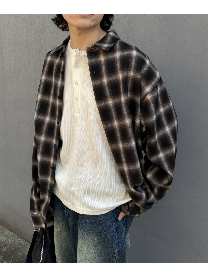 シルキーオンブレチェック長袖シャツ COLONY 2139 コロニー トゥーワンスリーナイン トップス シャツ・ブラウス ブラウン ブラック【送料無料】[Rakuten Fashion]