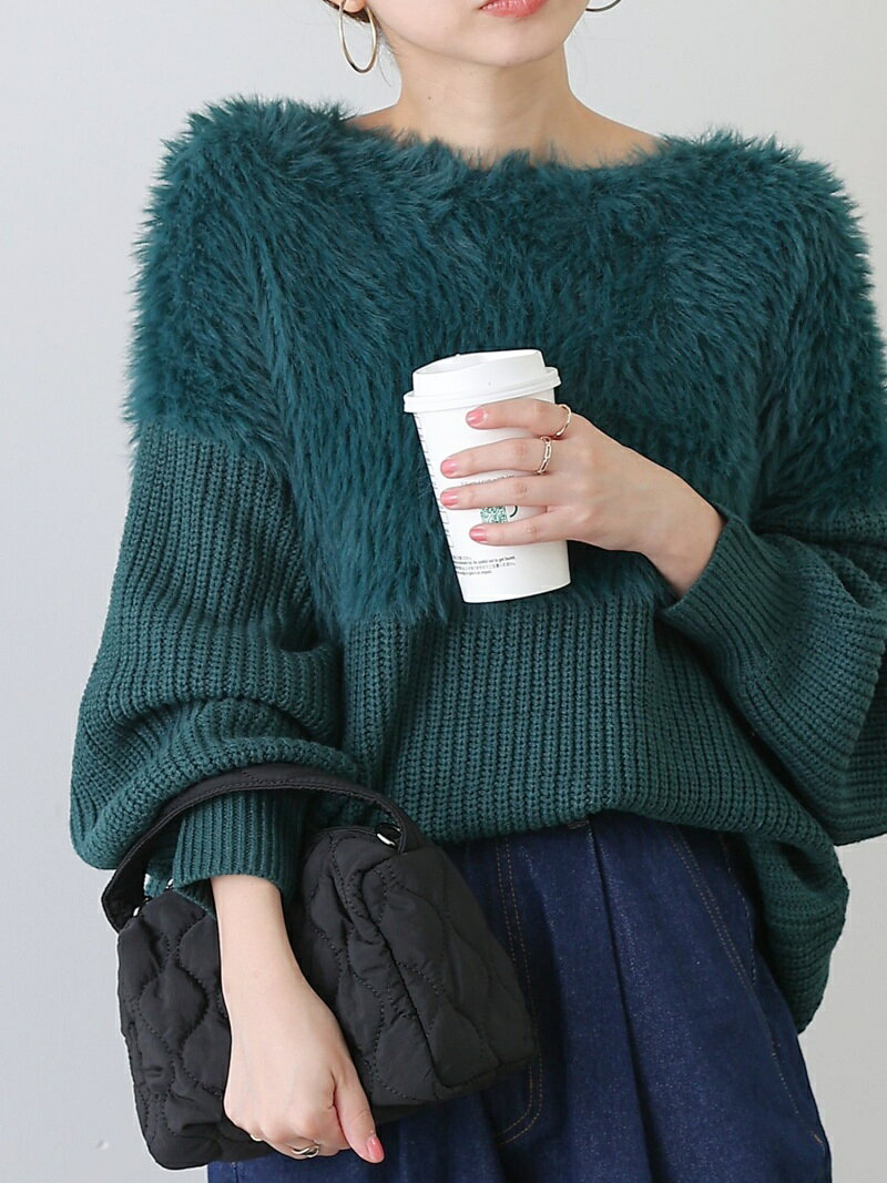 【SALE／30%OFF】【WEB限定】切り替えシャギープルオーバー COLONY 2139 コロニー トゥーワンスリーナイン トップス ニット グリーン ネイビー グレー【RBA_E】[Rakuten Fashion]のサムネイル