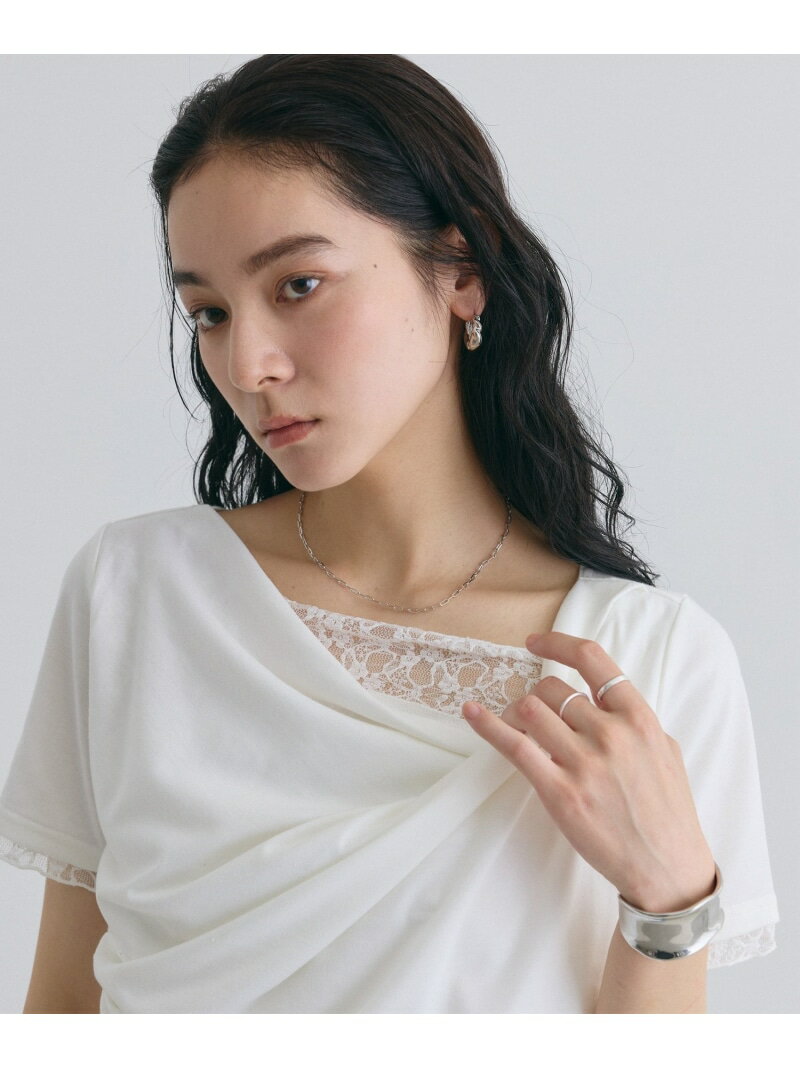 【WEB限定】ドレープレースドッキング半袖Tシャツ COLONY 2139 コロニー トゥーワンスリーナイン トップス カットソー・Tシャツ グリーン ブラック グレー ホワイト【先行予約】*【送料無料】[Rakuten Fashion]