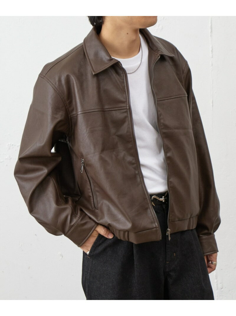 フェイクレザージップブルゾン COLONY 2139 コロニー トゥーワンスリーナイン ジャケット・アウター ブルゾン・ジャンパー ブラウン ブラック【先行予約】*【送料無料】[Rakuten Fashion]