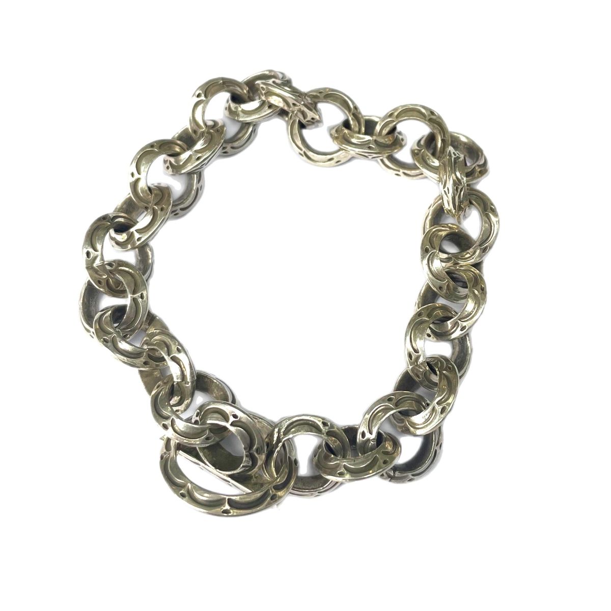 Lyle Secatero / Stamped Triangle Wire Linked Bracelet　ライルセカテロ インディアンジュエリー ナバホ