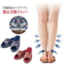モリス ヒールアップ美脚スリッパ【カラー:ネイビー / ワイン】【サイズ:M / L】 スリッパ 脚長 美脚 ヒール高約4cm ウィリアムモリス いちご泥棒 [...