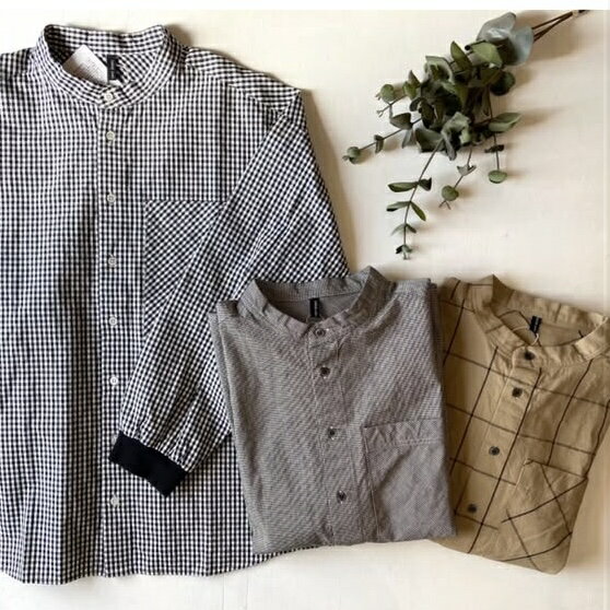vent blanc ヴァンブラン コットンリネンパターンシャツ レディース 秋冬 サイズフリー 全3色 コットン..