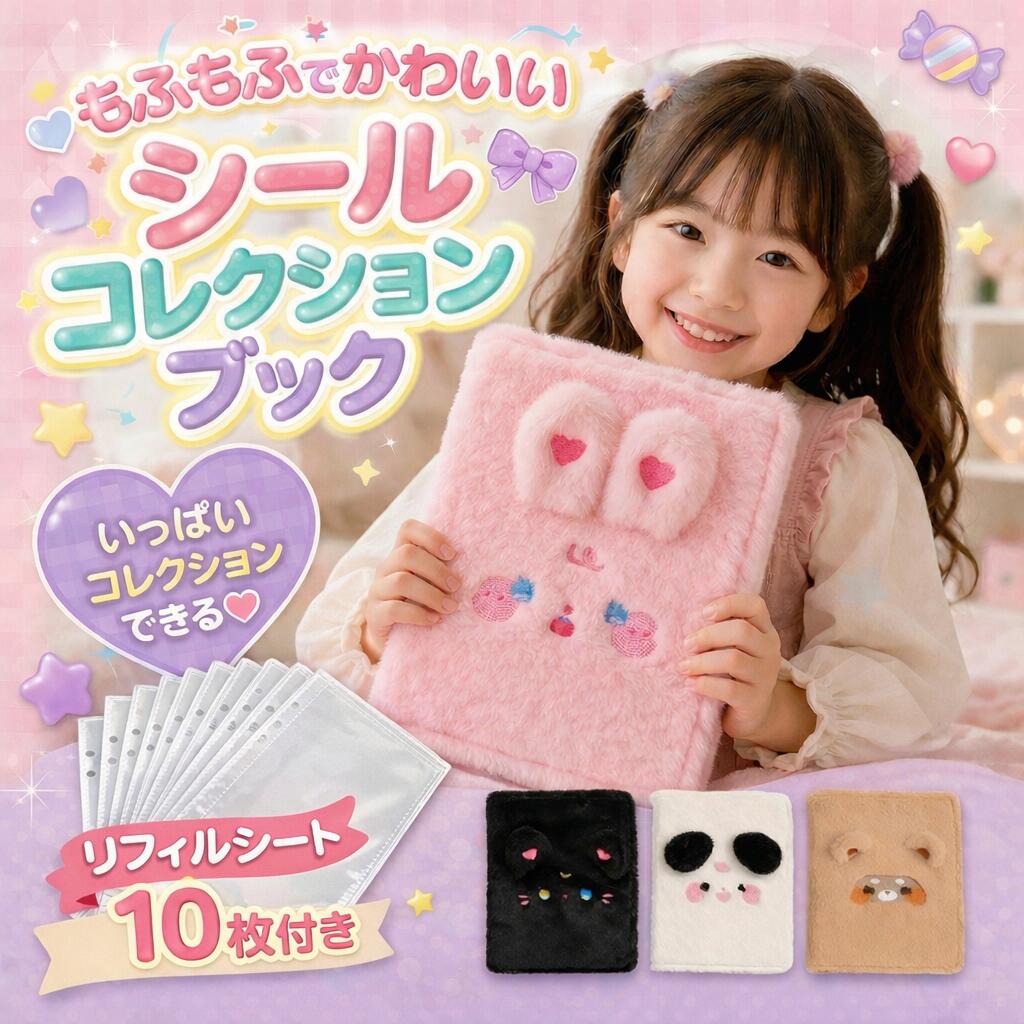 【リフィル10枚付】シール帳 A5対応 大容量 ぷくぷくシール収納 厚手対応 バインダー 台紙ごと収納 リフィル10枚付き