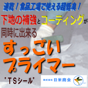 ■【法人宛のみ】【下地の補強とコーティングが同時にできる！】日米商会　TSシール2■16kgセット(主剤12kg+硬化剤4kg)　色：クリヤー稼働中の食品工場内でも使用できる超低臭多用途、速乾型プライマー兼用コーティング材