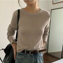 期間クーポンで最大30%OFF 送料無料 トップス ニット レディース セーター クルーネック 軽量 大きいサイズ 秋 冬 2024秋冬新作 シンプル 万能イン...