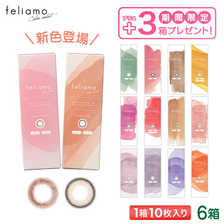 【最大2000円クーポン 】【3箱無料！9箱セット】 feliamo フェリアモ カラコン 10枚入り 6+3箱 セット (白石麻衣 まいやん 愛される瞳 透明感 細フチ UVカット PIA ピア 一日使い捨て 度あり 度なし ワンデー 1day )