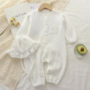 新生 長袖 赤ちゃん 前開き 男の子 ベビー服 帽子付き 綿 子供服 コットン 2点セット ロンパース 女の子 ロンパース ロンパース