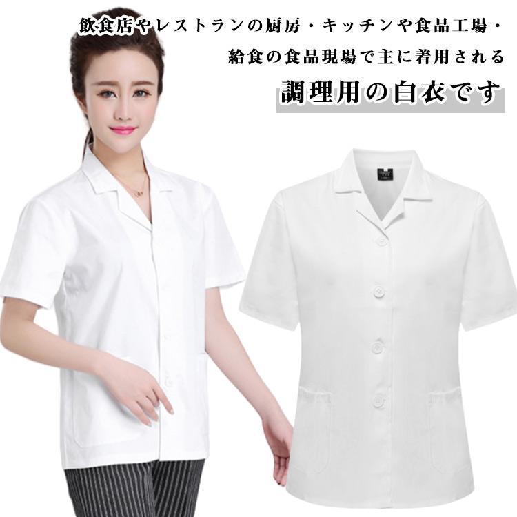 白衣 厨房 半袖 女性用 衿付き 調理白衣 調理衣 調理用白衣 調理服 男女兼用 調理師 割烹着 制服 調理用 半袖 女性 レディース メンズ 白 調