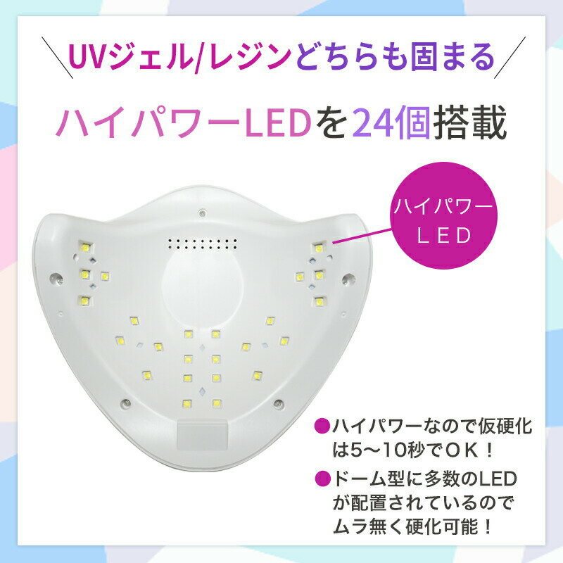 LEDライト48Wデジタルカウンタージェルネイル用UVライトほとんどのジェルが高速で硬化する白色LED365-405nmパールホワイトUVランプ本体UVライトネイルドライヤー36Wより速い人感センサー
