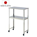 キッチンワゴン ステンレス移動キッチン作業台 幅60cm ( アジャスター付き 天板付き キッチンストッカー キッチン ストッカー 日本製 作業台 隙間収納 収納 作業台ワゴン オールステンレス 整理 補助スペース 洗面所 )【3980円以上送料無料】