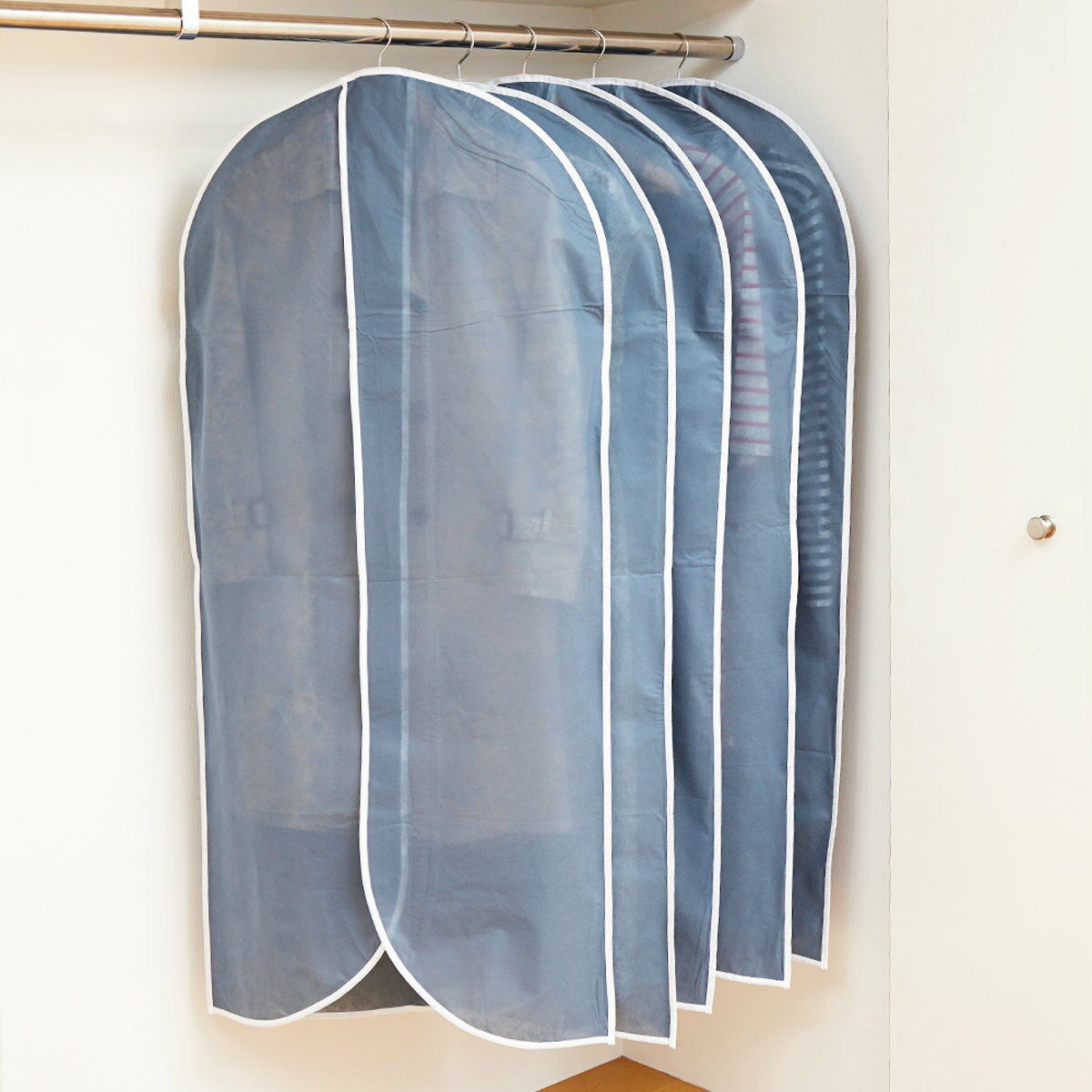 衣類カバー 衣類のホコリよけカバー L 5枚組 ( 洋服カバー 収納 衣類 不織布 カバー ロング クローゼット 押し入れ 押入れ タンス 衣替え ほこり対策 ...