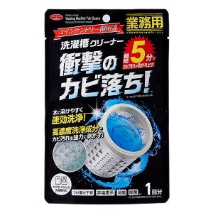 洗濯機洗剤 コインランドリーの洗濯槽クリーナー 1回分 （ 洗濯機 洗浄剤 洗濯槽 クリーナー 業務用 最短5分 プロ仕様 洗たく槽 洗浄 カビ 除菌 消臭 掃除グッズ お掃除 便利グッズ ） 【3980円以上送料無料】