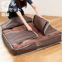布団収納ケース 3個セット 炭入り 消臭 羽毛布団収納ケース ダブル ( 布団 収納袋 羽毛布団 掛け布団 布団ケース コンパクト 収納 布団収納袋 隙間収納 ...