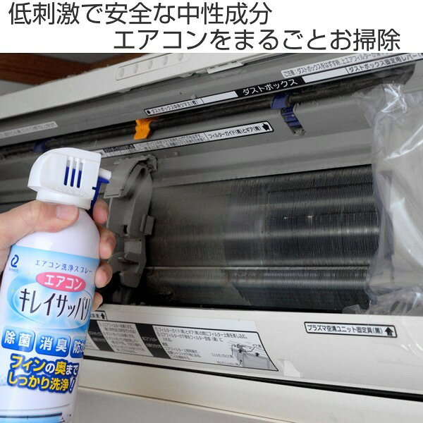 エアコン掃除洗剤 420ml キレイサッパリ A-76952 （ エアコン掃除 洗浄スプレー 防カビ カビ予防 スプレー 洗浄 除菌 消臭 便利グッズ 年末掃除 大掃除 掃除用品 ） 【3980円以上送料無料】 colorfulbox-10106727 お弁当グッズのカラフルボックス サンプル画像2