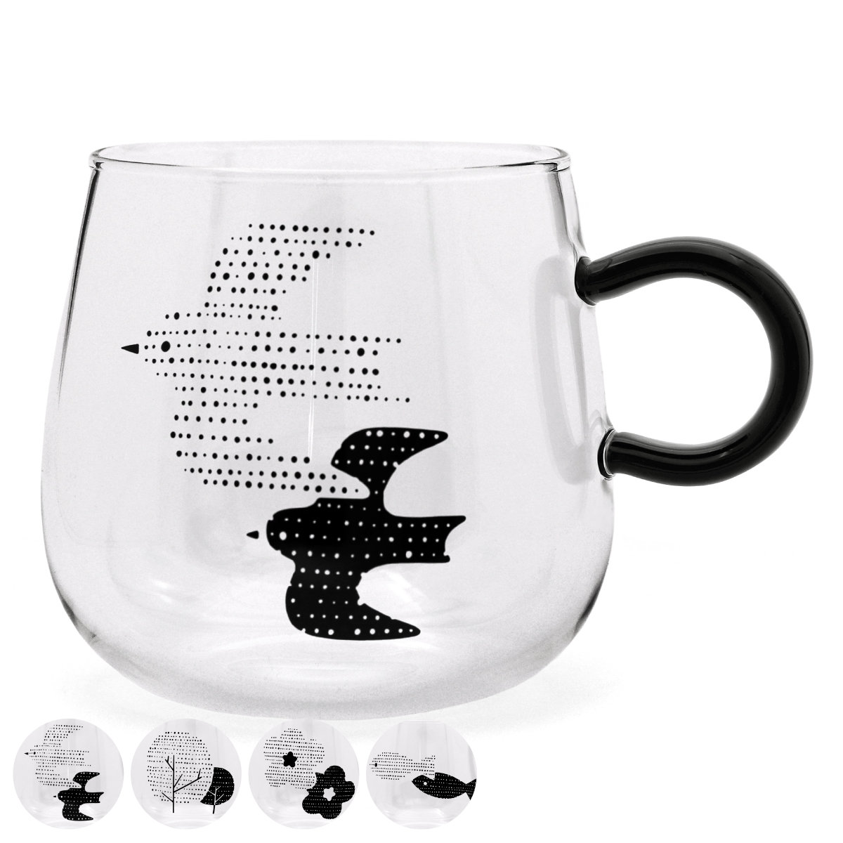 マグカップ 400ml 耐熱ガラス （ 電子レンジ対応 ガラスコップ カップ マグ ガラス製 ふた付き 耐熱 モノトーン シンプル おしゃれ コーヒー 紅茶 ハーブティー ティータイム ） 【3980円以上送料無料】