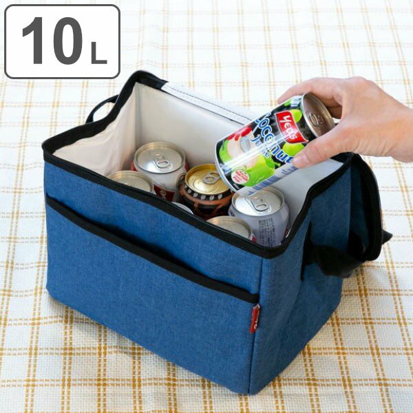 クーラーボックス ソフトクーラーバッグ 10L コンパクト ショルダーベルト付き ( 保冷バッグ クーラーバッグ 保冷 保冷ランチバッグ ファスナー 缶 折りたたみ コンパクト )【3980円以上送料無料】