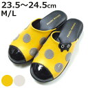 スリッパ てんとう虫 サンダル M L 約23.5 約24.5cm ( つっかけ 外履き レディース マタノアツコ エナメル ヒール付き ドット 水玉 ベランダ...