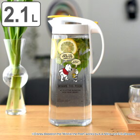 ピッチャー 冷水筒 2L くまのプーさん 耐熱 横置き ワンプッシュ 麦茶ポット （ キャラクター 冷水ポット ジャグ 熱湯 ディズニー プーさん ピグレット 麦茶 ポット 冷茶 プラスチック ドリンクピッチャー ） 【3980円以上送料無料】