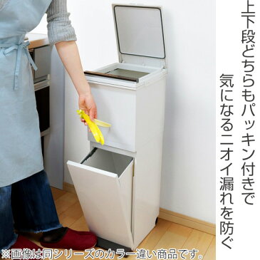 ゴミ箱 分別 2段 スリム パッキン付き 防臭 38L 縦型 分別ゴミ箱 モダンカラー ( 送料無料 キッチン ごみ箱 ふた付き プッシュ ペダル フタ付き 袋 見えない キャスター付き 38リットル 臭わない 生ごみ おむつ ダストボックス )【3980円以上送料無料】