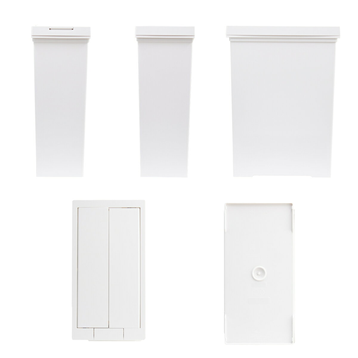 ゴミ箱 20L 2個セット 棚下で使える 両開き プッシュダスト 袋止め付き （ ごみ箱 20リットル 2個 棚下 手で開ける ふた付き 便利 シンプル 日本製 袋が見えにくい スリム キッチン ダストボックス 角型 ）【3980円以上送料無料】 colorfulbox-10179541 お弁当グッズのカラフルボックス サンプル画像3