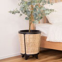 プランターカバー 直径32×高さ38cm 8号用 ( 植木鉢カバー ポットカバー 鉢入れ 鉢カバー 鉢植え かご 8号鉢用 木製 丸 バスケット ラウンド 天然...