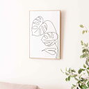 アートパネル 40×60cm ラインアート 植物 ( 絵画 絵 アート インテリア 額 額入り 壁掛け 木目調 A2サイズ ボタニカル ポスター アートフレーム アートポスター ウォールアート パネル 額付き 額縁 壁飾り リビング )【3980円以上送料無料】