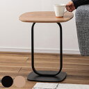 サイドテーブル 高さ45cm スチール脚 ( スチール 木目調 ナイトテーブル ミニテーブル ソファ ベッド 横 異素材 スタイリッシュ モダン シンプル ブラ...