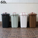 ゴミ箱 タフカン 60L 大容量 屋外 日本製 耐衝撃 フタ付き 軽い ( ごみ箱 60リットル ふた付き ペール 大きい かわいい おしゃれ 角型 プラスチック 強度 強い 軽量 ロックバー付き カラス対策 )【3980円以上送料無料】