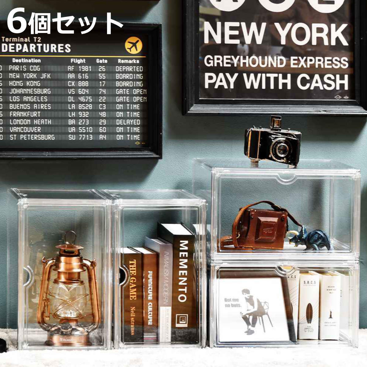 収納ケース マルチクリアボックス 6個セット 幅36×奥行27×高さ22.5cm （ 収納ボックス コレクションケース 靴箱 ディスプレイ ボックス ケース 収納 透明 見せる収納 積み重ね サイドオープン マグネット フィギュア シューズ 6個 ）【3980円以上送料無料】 colorfulbox-10164709 お弁当グッズのカラフルボックス パッケージ画像