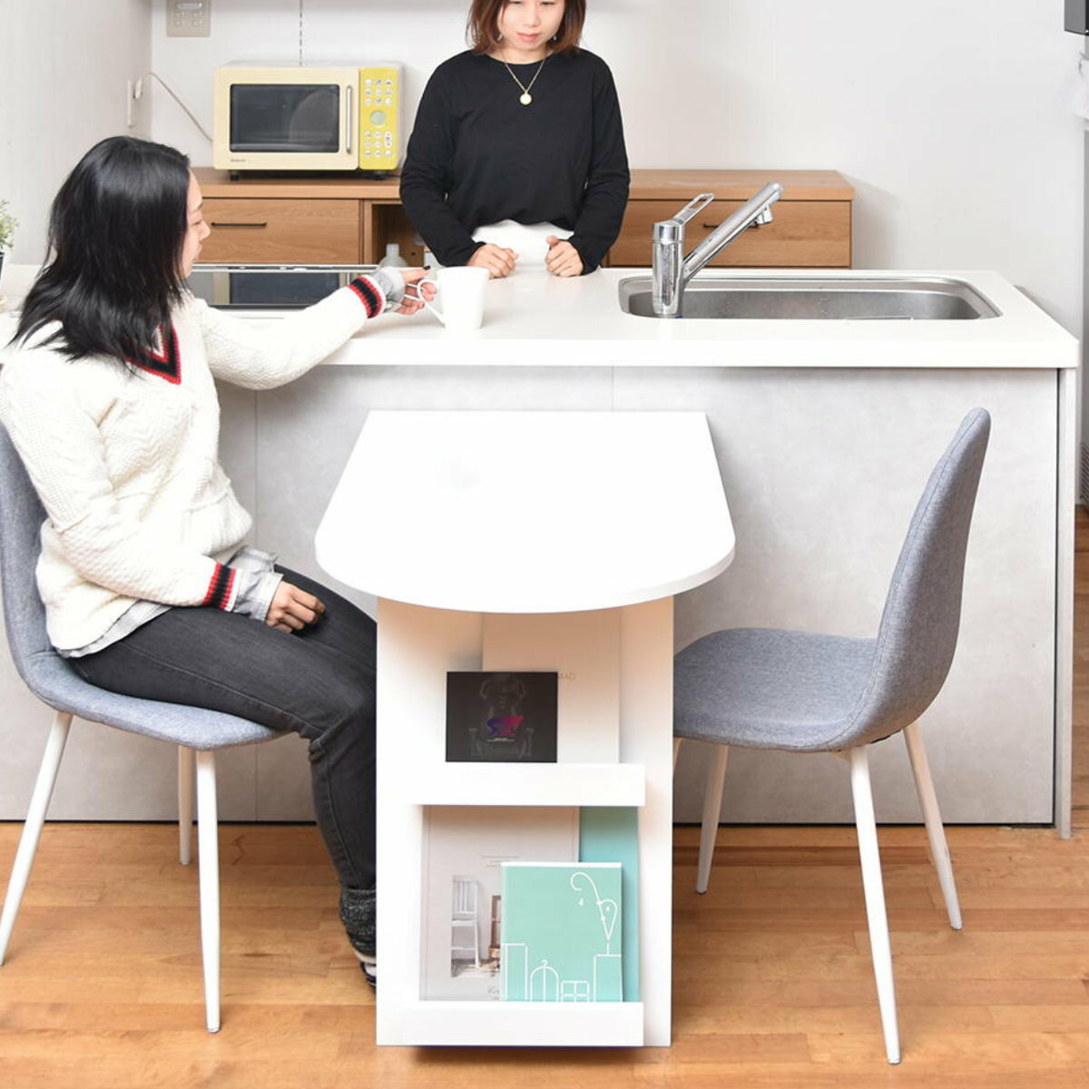 ダイニングテーブル 半円型 幅100cm BF DECO （ キッチンカウンター カウンター マガジ ...