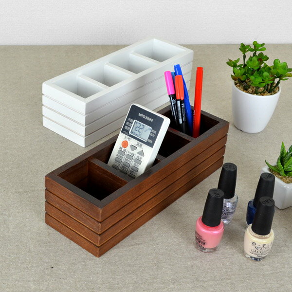 小物収納 チェリーウッド デスクトップ リモコンラック （ 収納ボックス 木箱 小物入れ 木製 リモコンスタンド ディスプレイラック ナチュラル雑貨 インテリア 収納 ペン立て レトロ ）【3980円以上送料無料】