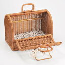 ペットベッド ラタン ペットキャリー クッション付き 天然素材 ( ペット用キャリー ペットハウス 犬用 猫用 ペット用 コンパクト おしゃれ ベッド ハウス キャットハウス ドッグハウス ペット用キャリーバッグ )【3980円以上送料無料】