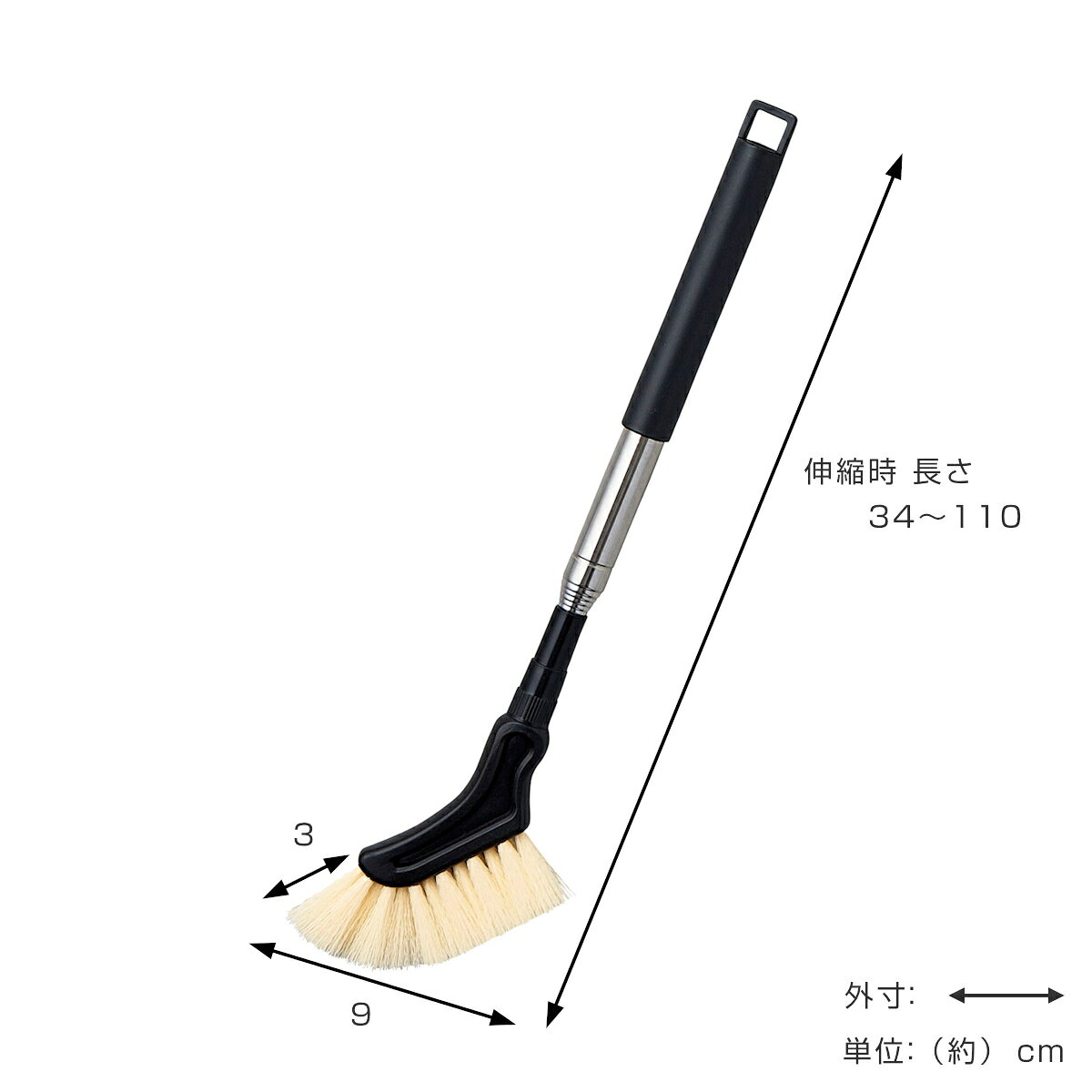 ほこり取り すき間ブラシ のびのび 汚れ ごっそり すき間職人 伸縮 34cm〜110cm （ すき間掃除 ブラシ テレビ裏 階段 キッチン すき間 隙間 ドアレール 掃除 伸びる 長い 掃除用品 簡単 便利グッズ 清掃用品 ）【3980円以上送料無料】 colorfulbox-10168749 お弁当グッズのカラフルボックス サンプル画像2