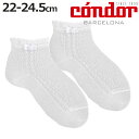靴下 condor レディース 22cm〜24.5cm リボン付き サイド オープンワーク セレモニーソックス ( コンドル ソックス リボン 子供用靴下 Si...