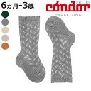 靴下 condor 子供 6ヶ月~3歳 ウォームコットン オープンワーク ニーソックス ( コンドル 子ども用靴下 ベビー ソックス くつ下 くつした Warm cotton openwork knee socks ハイソックス 丈夫 子ども用 クロシェ編み )【3980円以上送料無料】