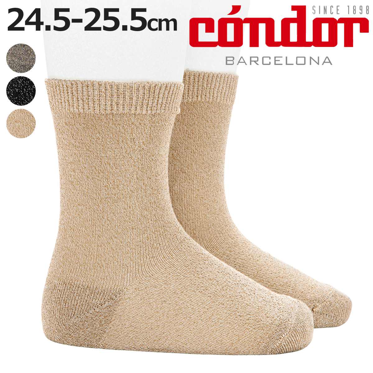 靴下 condor レディース 24.5cm～25.5cm ブライト ショートソックス （ コンドル ...