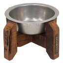 フードボウル 犬 猫 枕木フィーディングボウル ( ステンレス 天然木 ペットボウル ペット用品 ペット用 ペット用食器 えさ エサ 餌入れ ご飯入れ ペットフ...