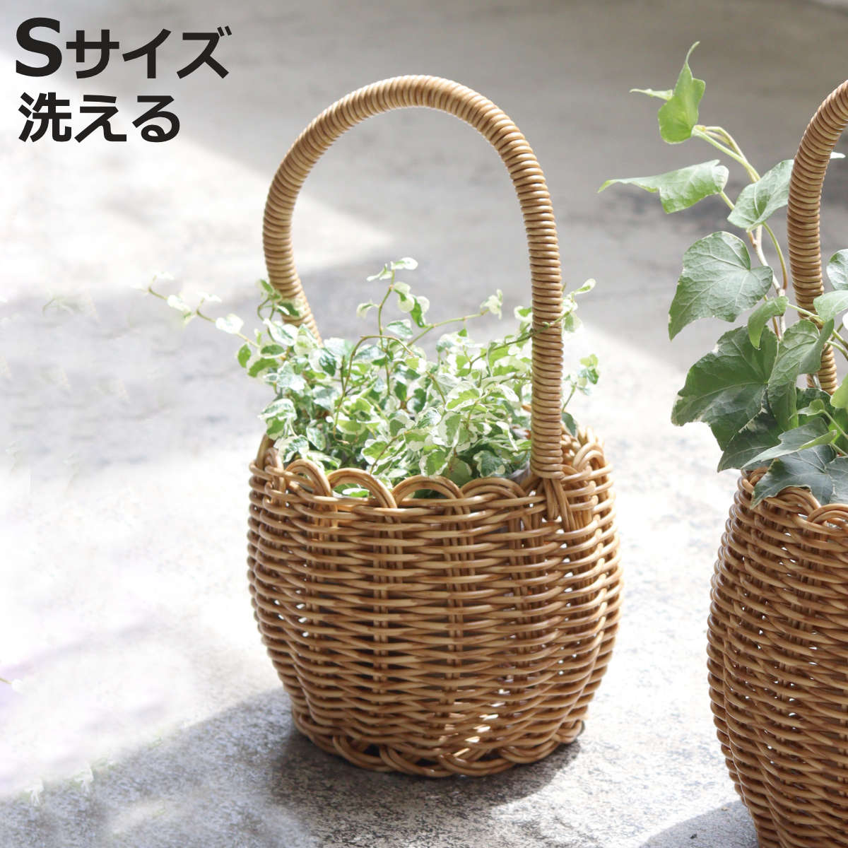 楽天市場】ラタン バスケット（サイズ（植木鉢）～ 3号