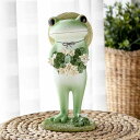 ガーデン オーナメント クローバーとカエル Copeau ( コポー カエル コポタロウ 置物 飾り クローバー 花 庭 玄関 かえる 蛙 麦わら帽子 グッズ マスコット ミニチュア 卓上 雑貨 ガーデニング 手作り ) 【3980円以上送料無料】