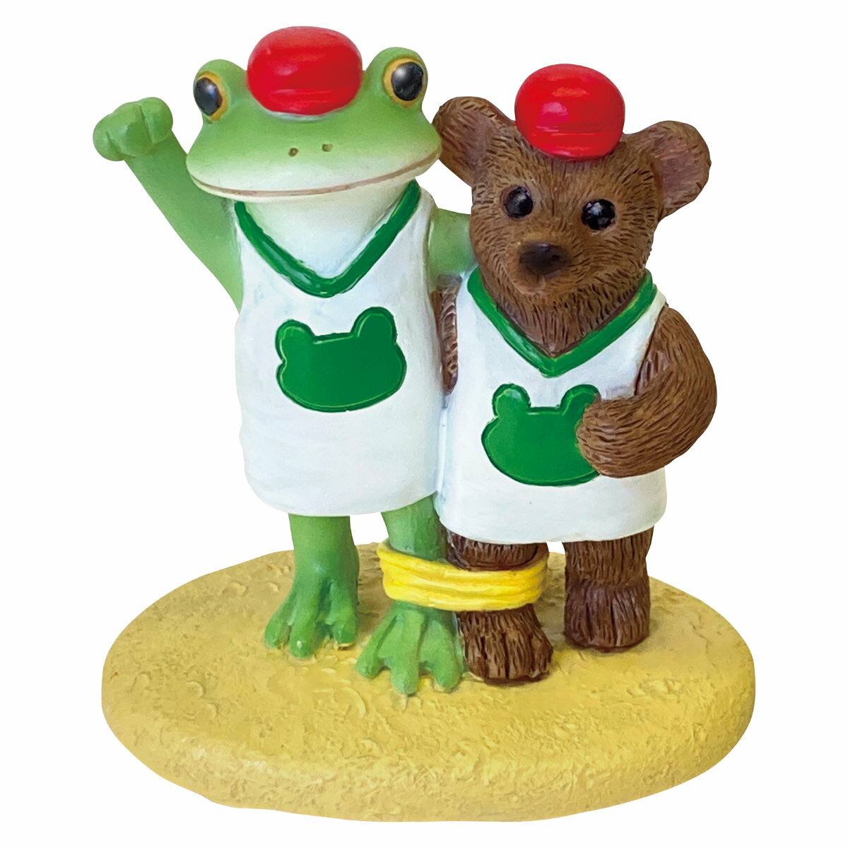 コポー 運動会 息を合わせて二人三脚 カエル 置物 （ Copeau 置き物 コポタロウ かえる 蛙 グッズ マスコット ミニチュア 雑貨 オーナメント インテリア 玄関 飾る かわいい 可愛い オブジェ リビング 卓上 机上 小さい デスク ）【3980円以上送料無料】