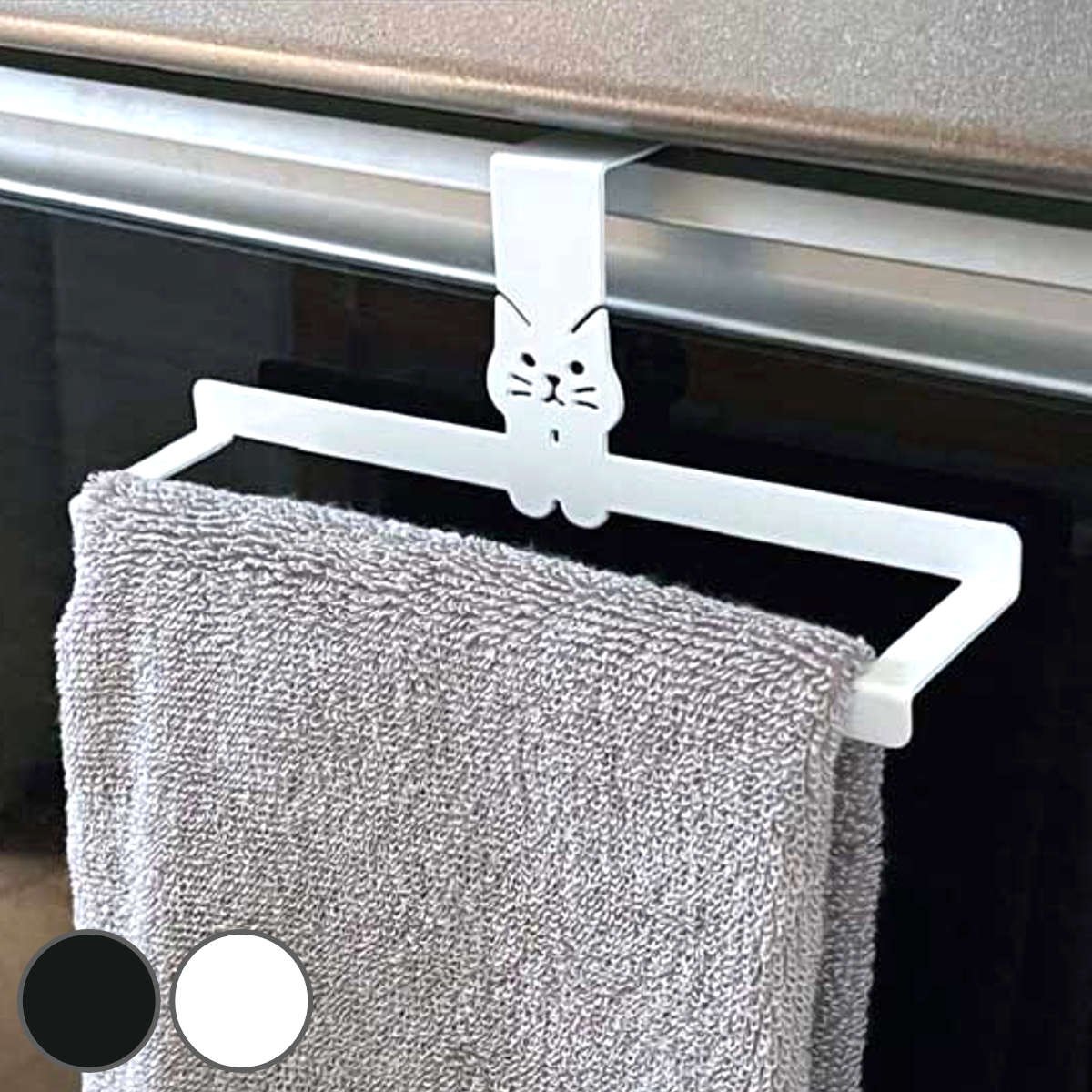 タオル掛け タオルハンガー NEKO DECO KITCHEN 猫 （ タオルバー ふきん掛け キッ ...