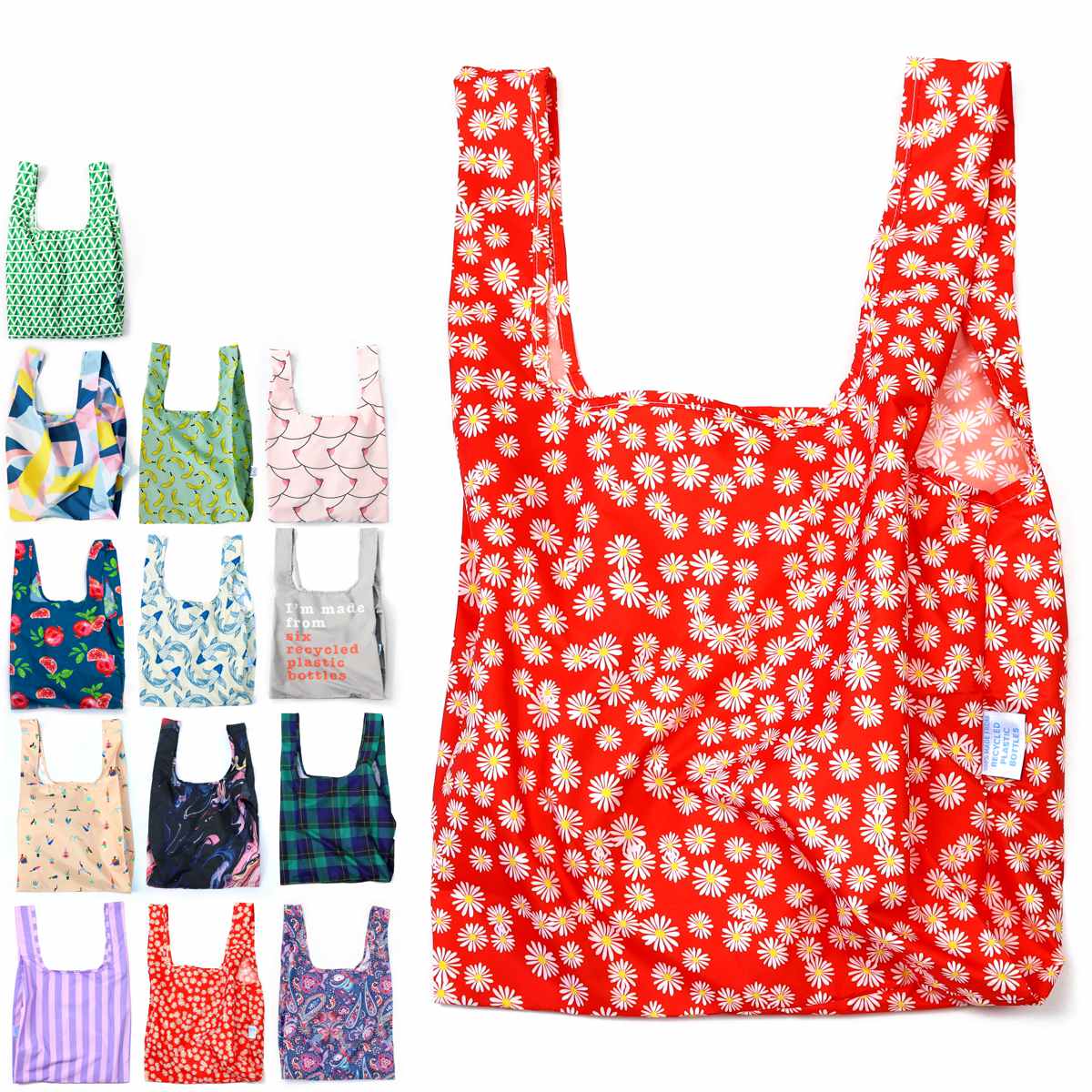 エコバッグ Medium Reusable bag （ マイバッグ エコバック 買い物バッグ コンパクト レジ袋 レジバッグ サブバッグ 軽量 折りたたみ 買い物袋 ショッピングバッグ かばん 鞄 柄 手提げ カインドバッグ ）