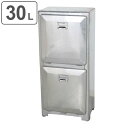 ゴミ箱 30L 15L×2 トラッシュカン ダブルデッカー ガルヴァナイズド ( ごみ箱 30リットル 2分別 ふた付き 分別 幅40 奥行29 高さ89 ヴィ...